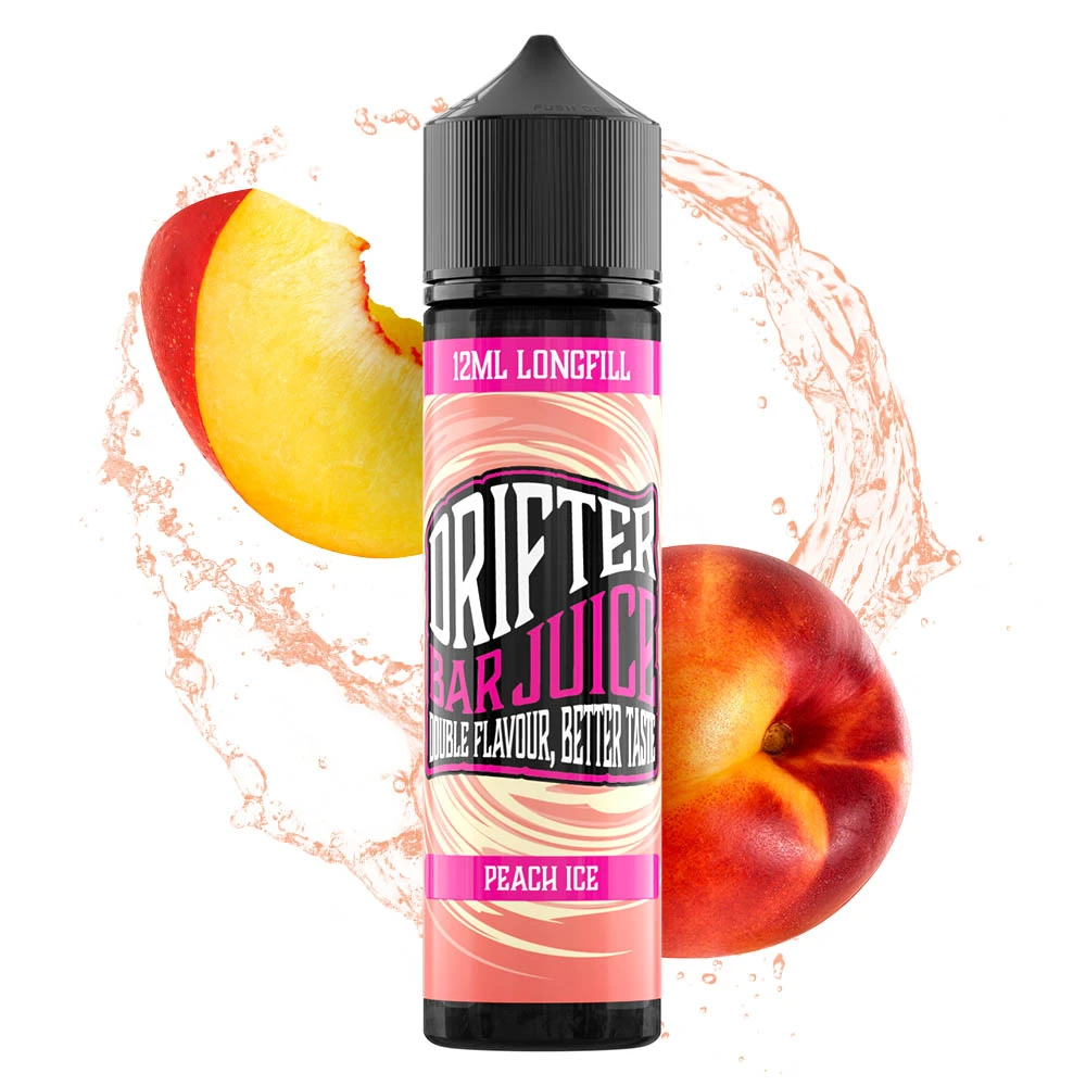 Drifter-Bar-Juice-Peach-Ice-12ml-0mg Φωτογραφία του προϊόντος Drifter Bar Juice 12/60ml Peach Ice.
