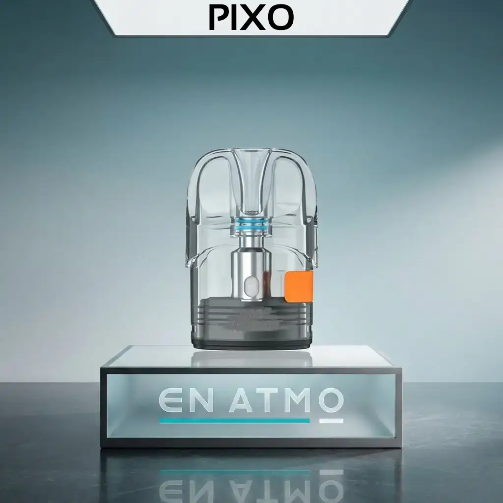 aspire-pixo-pod-3ml-product-image Γενική εικόνα προϊόντος για τα ανταλλακτικά pods Pixo 3ml σε βάθρο με το logo του Εν ατμώ.