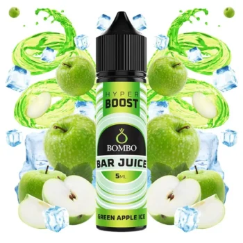 Οπτική απεικόνιση του μπουκαλιού 60ml Bombo Bar Juice Hyper Boost Green Apple Ice.