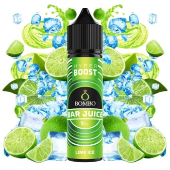 Οπτική απεικόνιση του μπουκαλιού 60ml Bombo Bar Juice Hyper Boost Lime Ice.