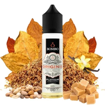 Οπτική απεικόνιση του μπουκαλιού 60ml Bombo Platinum Tobaccos Originis.