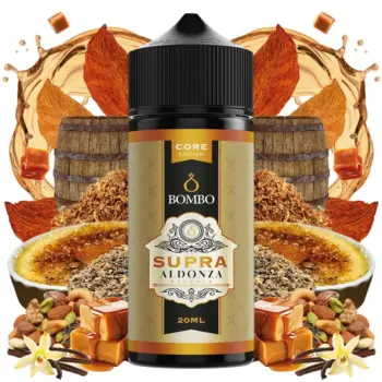 Οπτική απεικόνιση του μπουκαλιού 120ml Bombo Platinum Tobaccos Supra Aldonza Reserve.