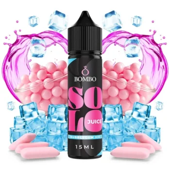 Οπτική απεικόνιση του μπουκαλιού 60ml Bombo Solo Juice Bubblegum Ice.