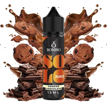 Οπτική απεικόνιση του μπουκαλιού 60ml Bombo Solo Juice Chocolate Cookies.