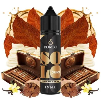Οπτική απεικόνιση του μπουκαλιού 60ml Bombo Solo Juice Cubano Cream.