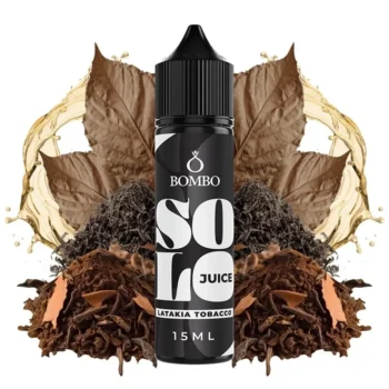 Οπτική απεικόνιση του μπουκαλιού 60ml Bombo Solo Juice Latakia Tobacco.