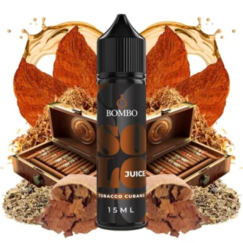 Οπτική απεικόνιση του μπουκαλιού 60ml Bombo Solo Juice Tobacco Cubano.