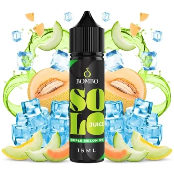 Οπτική απεικόνιση του μπουκαλιού 60ml Bombo Solo Juice Triple Melon Ice.
