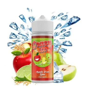 Φιάλη Crazy Ice Apple Pear Lime flavor shot 120ml με γεύση μήλο, αχλάδι, λάιμ, παγωμένη και δροσιστική παγωμένη νότα