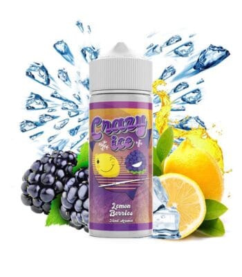Φιάλη Crazy Ice Lemon Berries flavor shot 120ml με γεύση λεμόνι, μούρα, παγωμένη και δροσιστική παγωμένη νότα