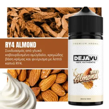 Φιάλη Flavourist DejaVu RY4 Almond flavor shot 120ml με γεύση RY4 καπνό, αμύγδαλο και κρέμα