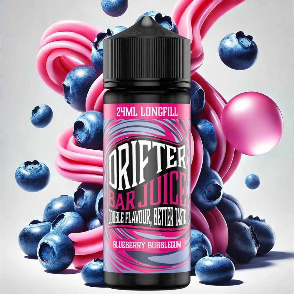 drifter-bar-juice-blueberry-bubblegum-120ml Φωτογραφία του προϊόντος Drifter Bar Juice 24/120ml Blueberry Bubblegum.
