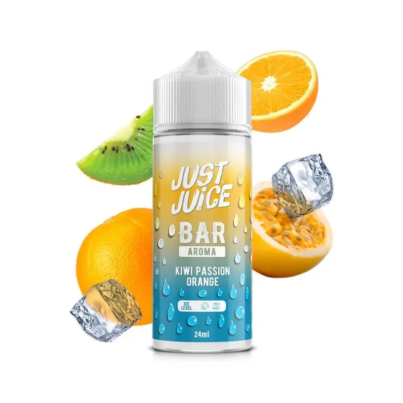 just-juice-kiwi-passion-orange-flavour-shot-24-120ml-vaporstation Οπτική απεικόνιση του μπουκαλιού 120ml Flavor Shot Just Juice Bar Aroma Kiwi Passion Fruit Orange