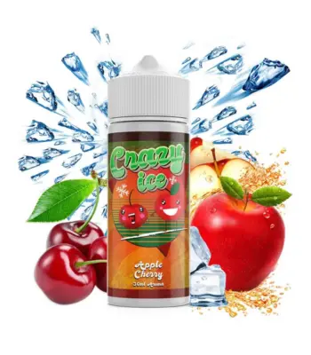 Φιάλη Crazy Ice Apple Cherry flavor shot 120ml με γεύση μήλο, κεράσι, παγωμένη και δροσιστική παγωμένη νότα