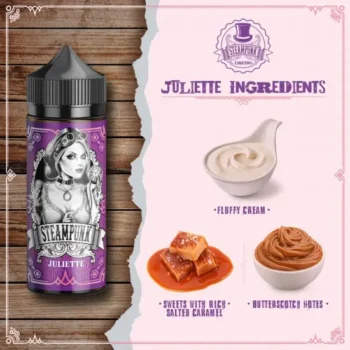 Φωτογραφία του προϊόντος Steampunk 30/120ml Juliette και των συστατικών του.