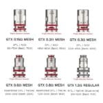 Vaporesso GTX mesh αντιστάσεις για πλούσια γεύση και αξιόπιστη απόδοση σε Luxe και άλλες συμβατές συσκευές