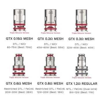 Vaporesso GTX mesh αντιστάσεις για πλούσια γεύση και αξιόπιστη απόδοση σε Luxe και άλλες συμβατές συσκευές