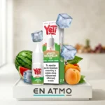 Showcase του Yeti Summit Apricot Watermelon Ice 10ml με το logo του Εν Ατμώ.
