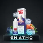 Showcase του Yeti Summit Blueberry Peach Ice 10ml με το logo του Εν Ατμώ.