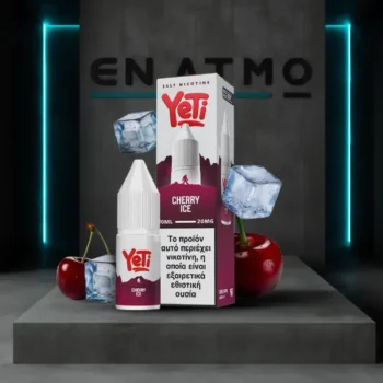 Showcase του Yeti Summit Cherry Ice 10ml με το logo του Εν Ατμώ.