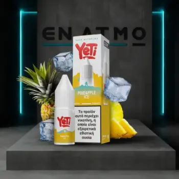 Showcase του Yeti Summit Pineapple Ice10ml με το logo του Εν Ατμώ.