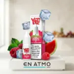 Showcase του Yeti Summit Sour Raspberry Watermelon Ice10ml με το logo του Εν Ατμώ.