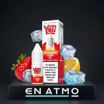 Showcase του Yeti Summit Strawberry Lemon Ice 10ml με το logo του Εν Ατμώ.