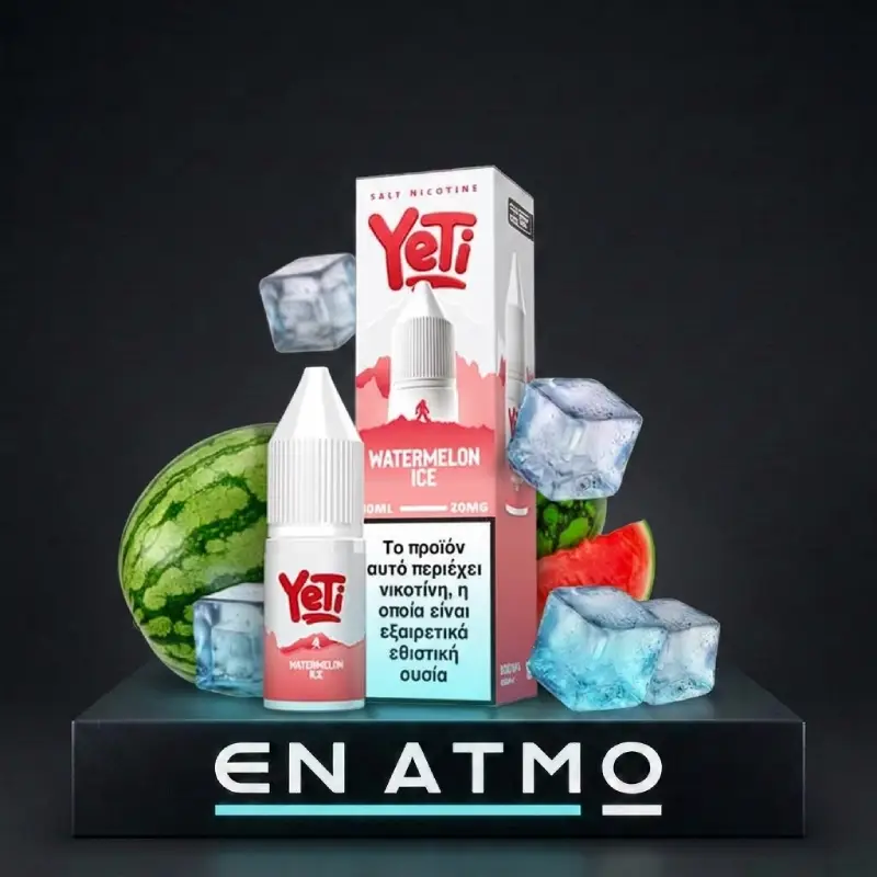 yeti-summit-10ml-strawberry-watermelon-ice-showcase Showcase του Yeti Summit Watermelon Ice 10ml με το logo του Εν Ατμώ.