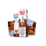 Φωτογραφία του Yeti Summit Cola Ice 10ml με 20mg/ml νικοτίνη και φόντο τα αντιστοιχα φρούτα και παγάκια.