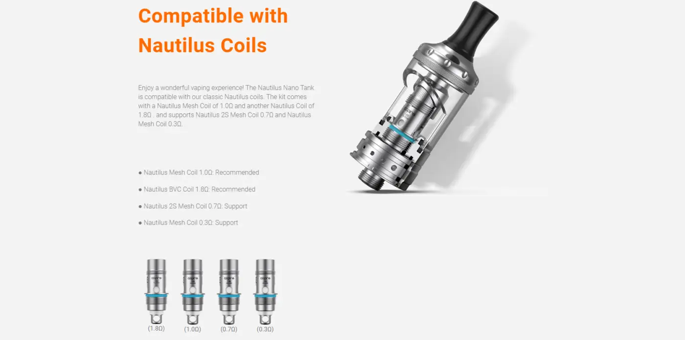 Οπτική απεικόνιση του προϊόντος aspire nautilus nano all coils