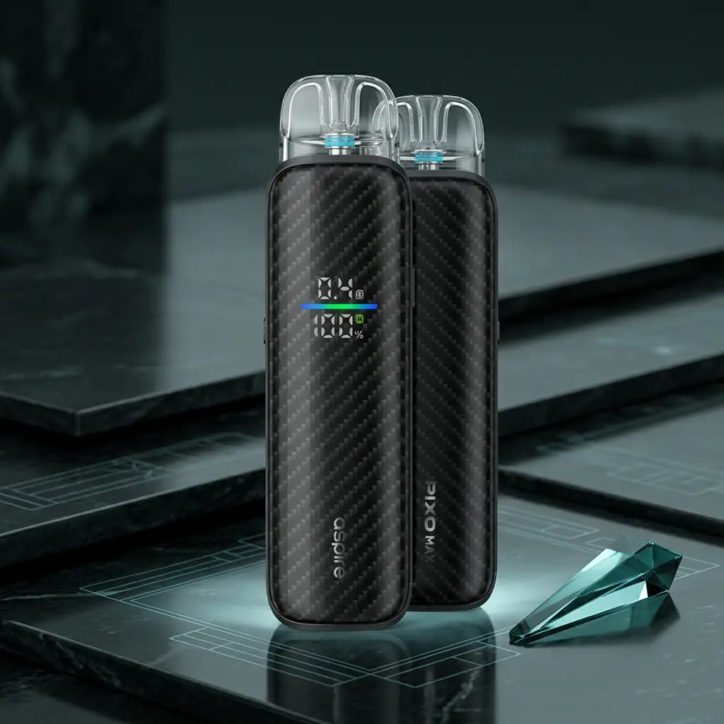 Προωθητική εικόνα γα το Aspire Pixo Max σε χρώμα Carbon Black