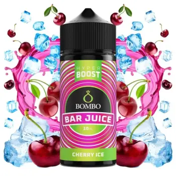 Οπτική απεικόνιση του μπουκαλιού 120ml Bombo Bar Juice Hyper Boost Cherry Ice.