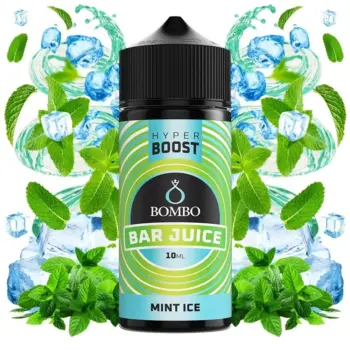 Οπτική απεικόνιση του μπουκαλιού 120ml Bombo Bar Juice Hyper Boost Mint Ice.