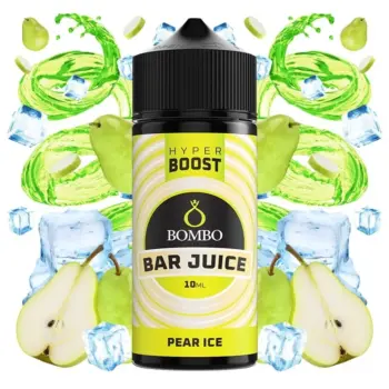 Οπτική απεικόνιση του μπουκαλιού 120ml Bombo Bar Juice Hyper Boost Pear Ice.