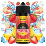 Οπτική απεικόνιση του μπουκαλιού 120ml Bombo Bar Juice Hyper Boost Strawberry Banana Ice.
