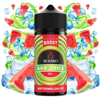 Οπτική απεικόνιση του μπουκαλιού 120ml Bombo Bar Juice Hyper Boost Watermelon Ice.