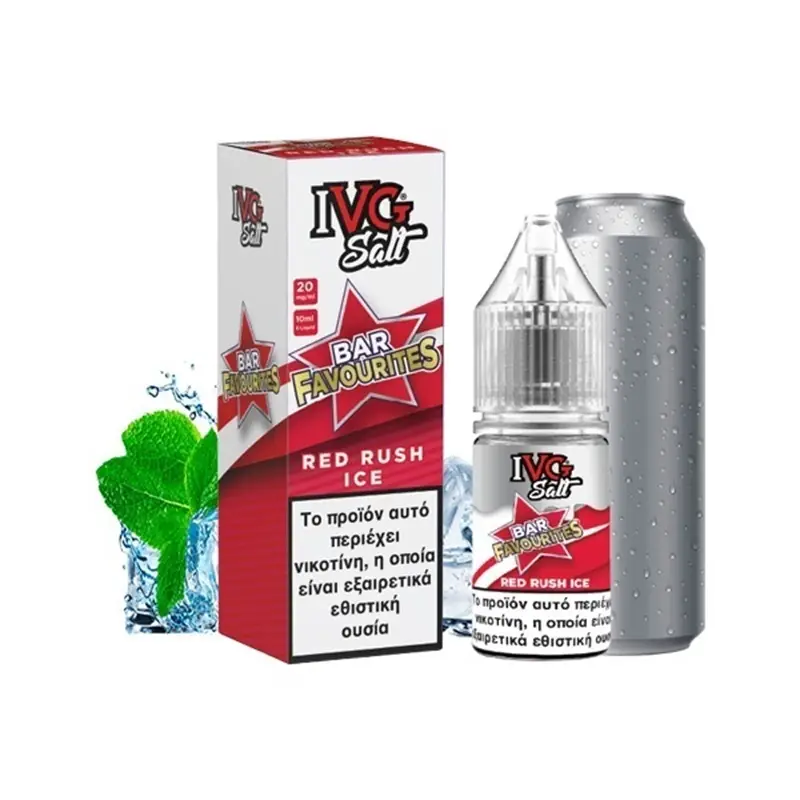ivg-red-rush-ice-salt-20mg-10ml Φωτογραφία της συσκευασίας του έτοιμου υγρού IVG Salt Red Rush Ice 10ml 20mg.