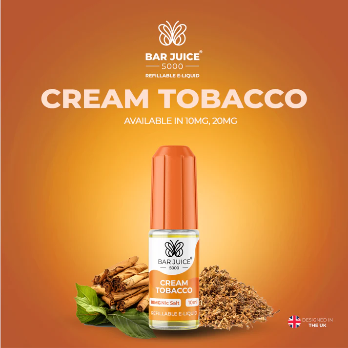 bar-juice-cream-tobacco Φωτογραφία του προϊόντος Bar Juice 5000 Cream Tobacco 10ml Nic Salts.