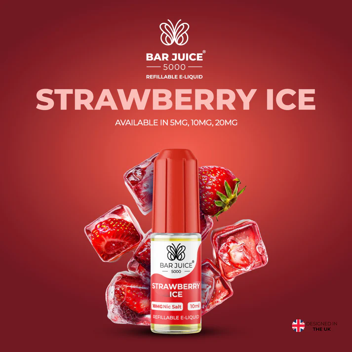 bar-juice-strawberry-ice Φωτογραφία του προϊόντος Bar Juice 5000 Strawberry Ice 10ml Nic Salts.