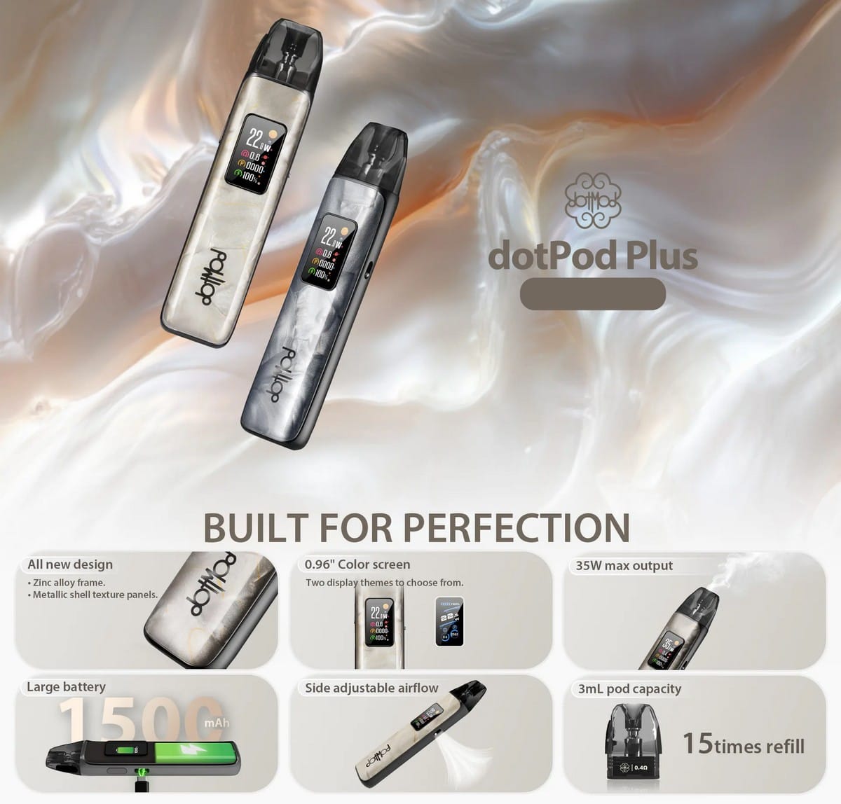 Dotpod Plus Pod Kit 1500mAh 35W 3ml 1 dotpod plus pod kit 1500mah 35w 3ml by dotmod 1