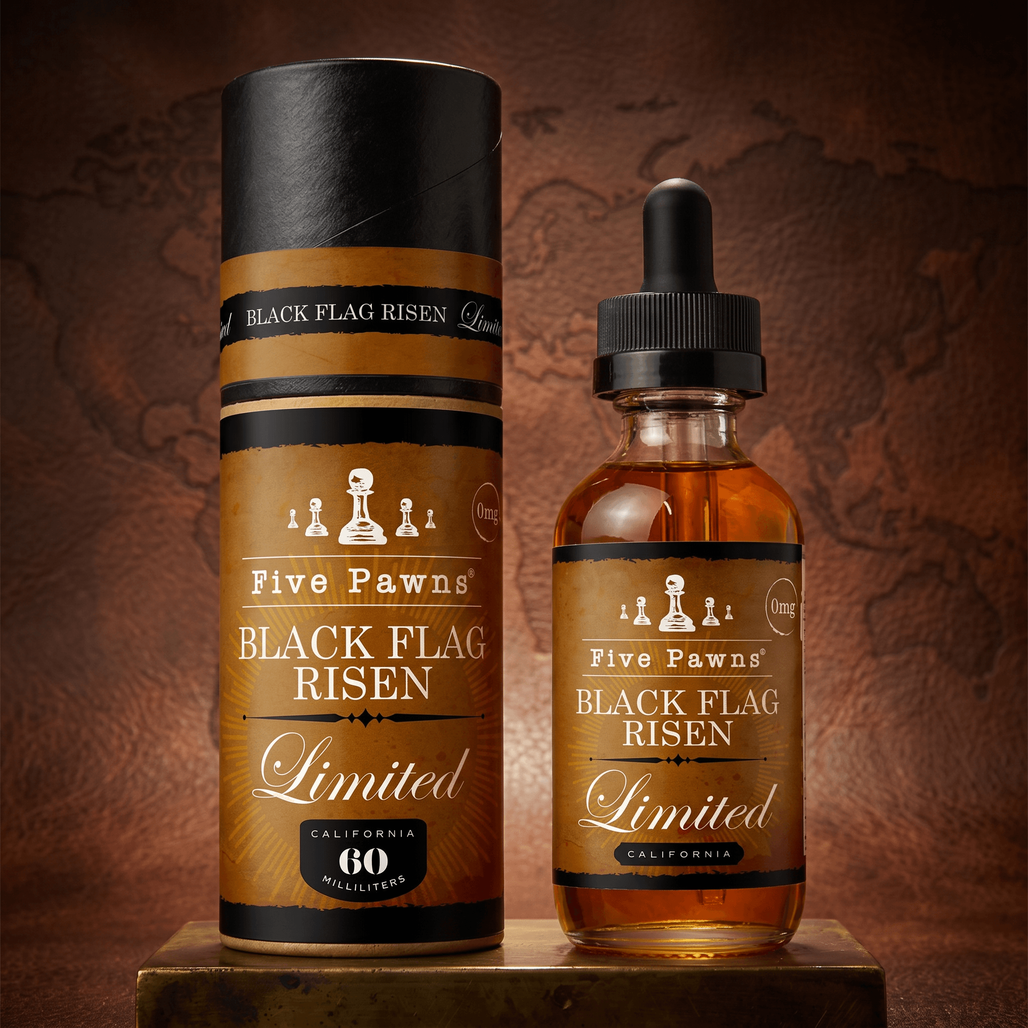 five-pawns-black-flag-risen-limited Κεντρική φωτογραφία του προϊόντος Five Pawns 30/60ml Black Flag Risen Limited Edition.