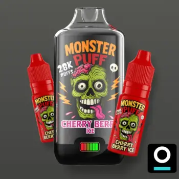 Φωτογραφία του προϊόντος Monster Puff 28K Kit 2ml & 2x10ml 20mg Cherry Berry Ice.
