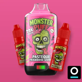 Φωτογραφία του προϊόντος Monster Puff 28K Kit 2ml & 2x10ml 20mg Watermelon Raspberry Ice.