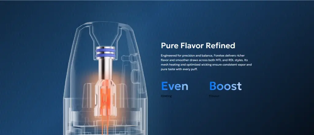 Innokin Foretex 3.5ml 2000mAh Pod Kit 5 Φωτογραφία της κατανομής της θερμοκρασίας του pod της συσκευής Innokin Foretex Pod Kit.