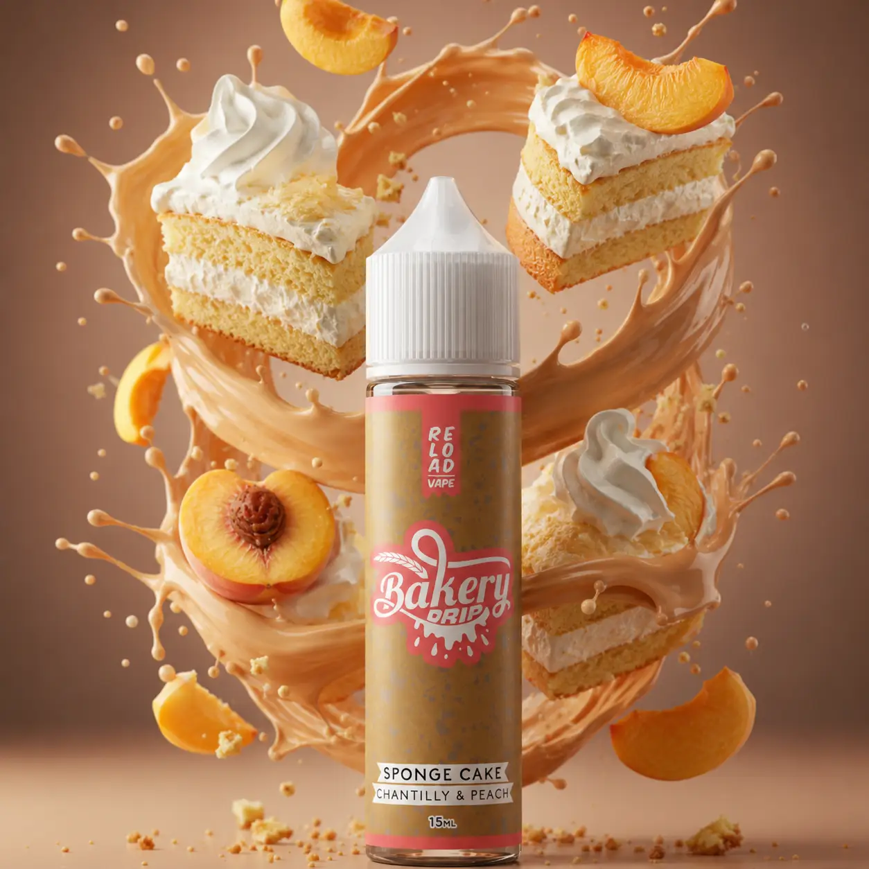 Bakery Drip 15/60ml - Sponge Cake Chantilly Peach