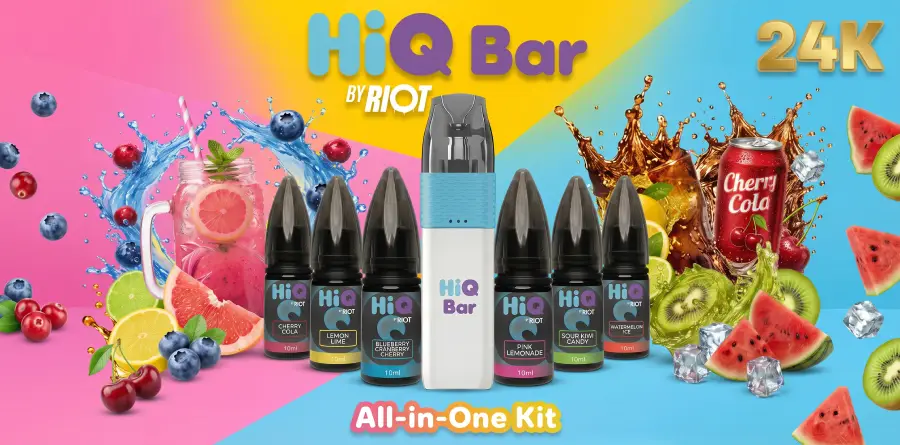 HiQ Bar 24K – επαναγεμιζόμενο kit μιας χρήσης (Refillable Disposable)