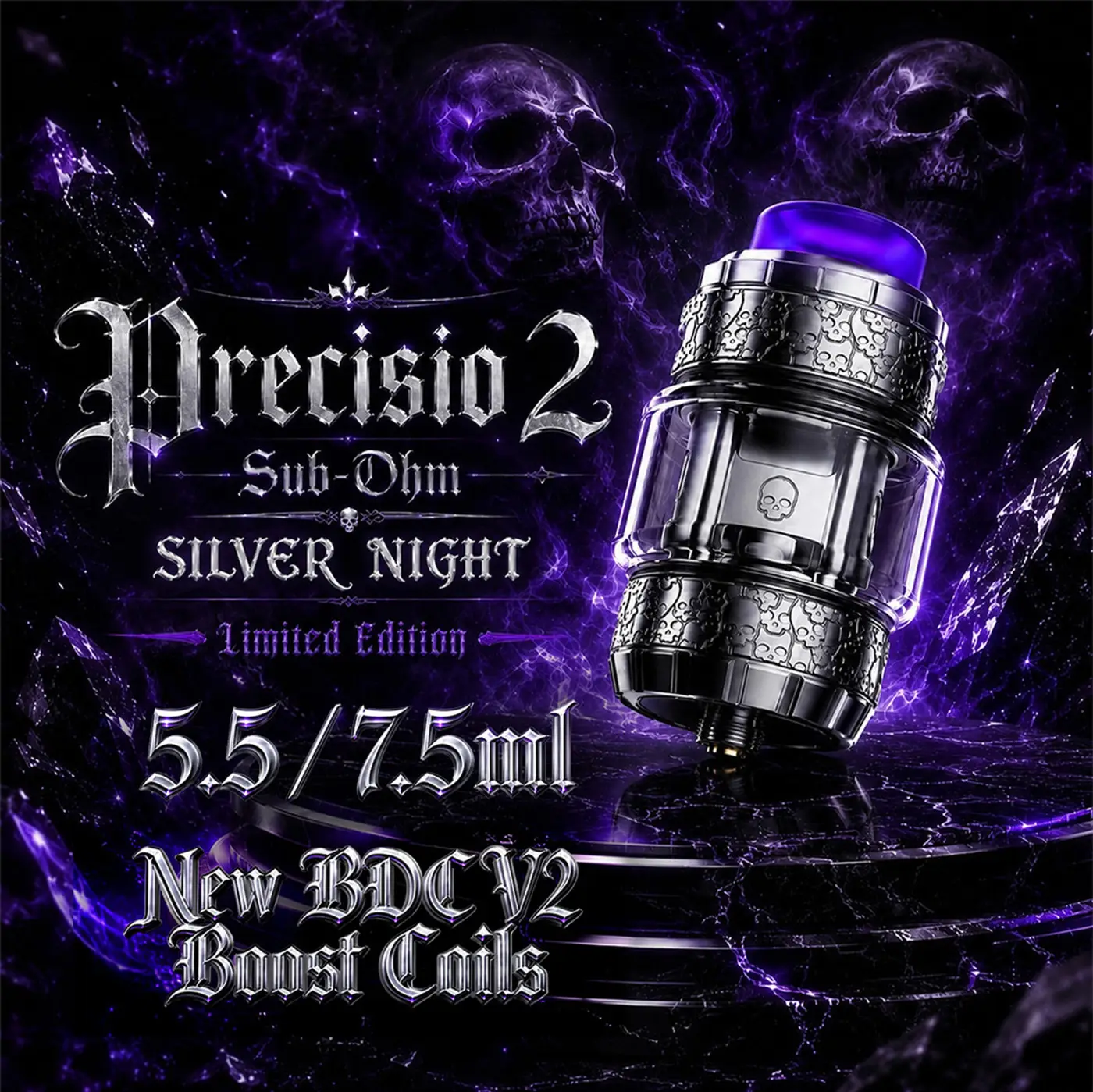 BD Vape Precisio 2 Sub-Ohm 7.5ml Silver Night Limited Edition