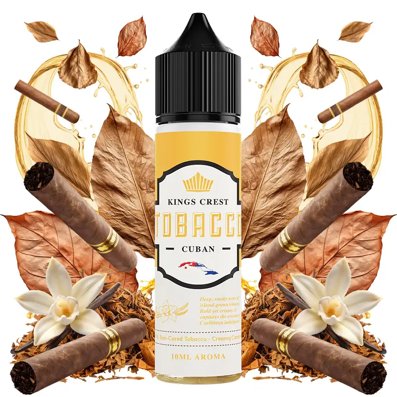 kings_crest_tobacco_cuban_10ml_longfill_with_ingredients Φωτογραφία του προϊόντος Kings Crest Tobacco 10/60ml - Cuban